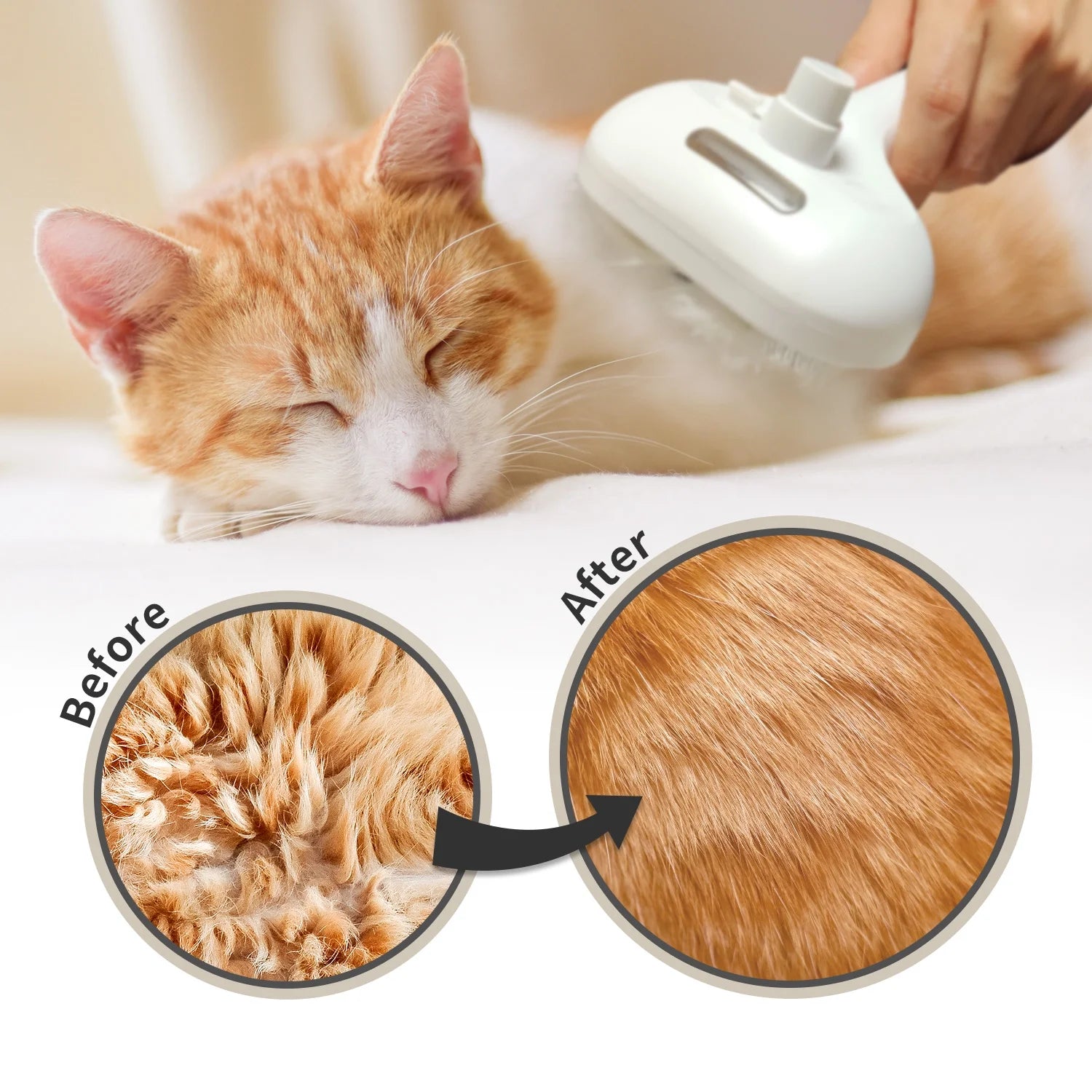 Spray Cat Brush for Shedding, Rechargeable Auto Misting Spray Cat Brush Self Cleaning Dog Grooming Brush for Pets Long or Short Hairs Comb, Static Flying Hair Remove, Tangled or Loose Hair Shed